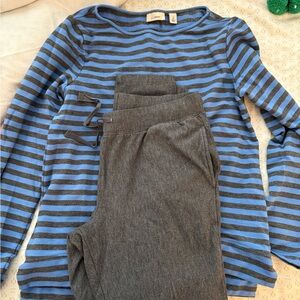 L.L. Bean Blue and Gray Striped Knit pajamas